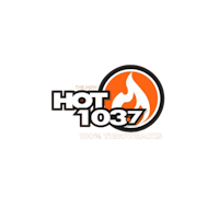 hot 1037 logo on a black background